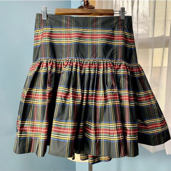 J. Crew Stewart Tartan Plaid Taffeta Skirt Size 0 - Picture 5 of 7